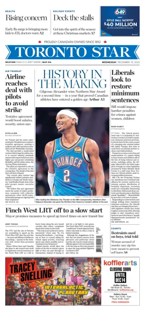 Cover of Toronto Star