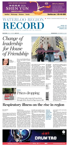 Cover of Waterloo Region Record