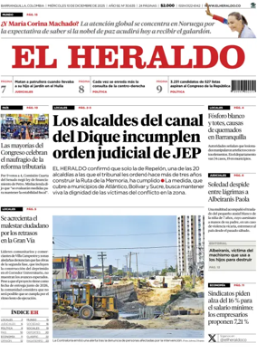 Cover of El Heraldo (Colombia)