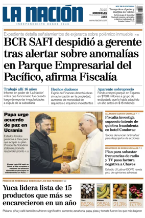 Cover of La Nacion (Costa Rica)