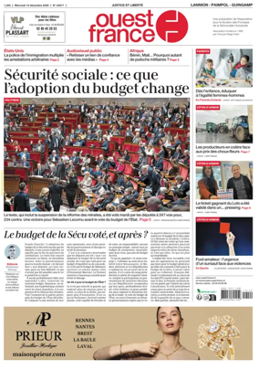 Cover of Ouest France (Lannion)