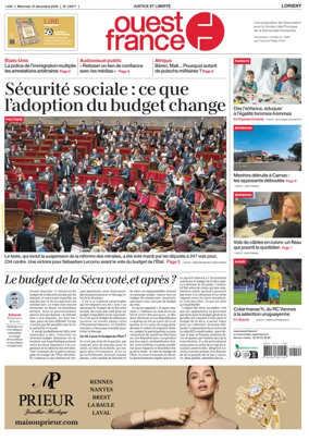 Cover of Ouest France (Lorient)
