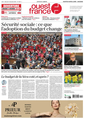 Cover of Ouest France (Nantes / Nord-Loire)