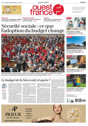 Cover of Ouest France (Pontivy)