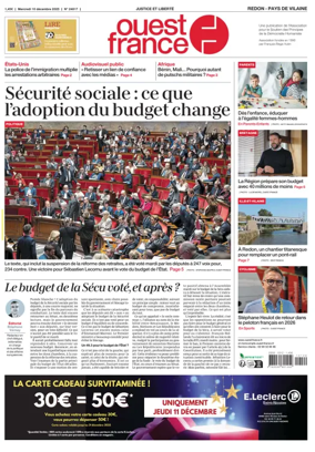 Cover of Ouest France (Redon / Pays de Vilaine)