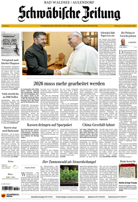 Cover of Schwaebische Zeitung (Bad Waldsee / Aulendorf)