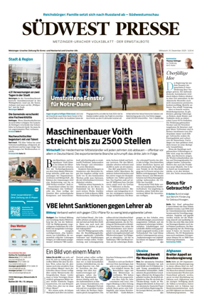 Cover of Südwest Presse (Metzinger Uracher Volksblatt / Der Ermstalbote)