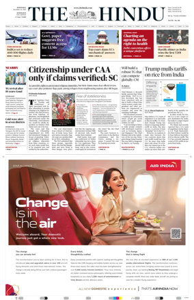 Cover of The Hindu (Hyderabad)