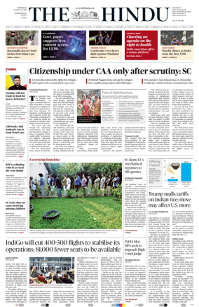 Cover of The Hindu - International