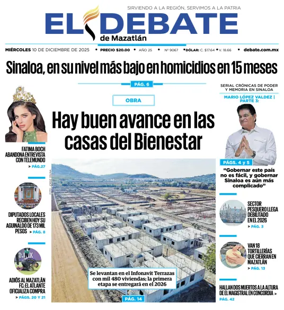Cover of El Debate de Mazatlan
