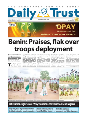 Cover of Daily Trust