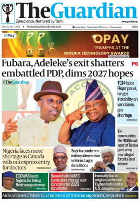 Cover of The Guardian Nigeria