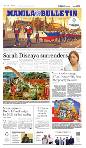 Cover of Manila Bulletin