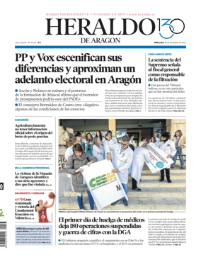 Cover of Heraldo de Aragón