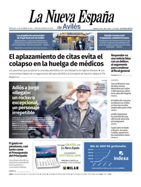 Cover of La Nueva España (Avilés)