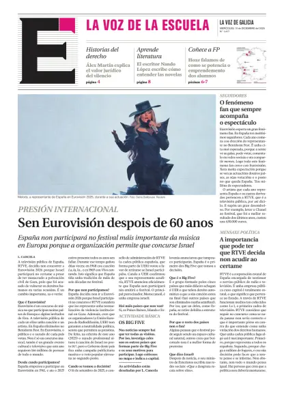 Cover of La Voz de Galicia (Lugo) - La Voz de la Escuela