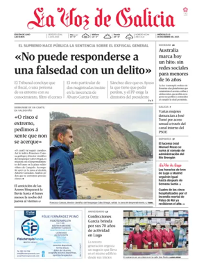 Cover of La Voz de Galicia (Lugo)