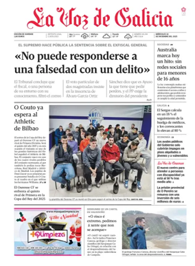 Cover of La Voz de Galicia (Ourense)