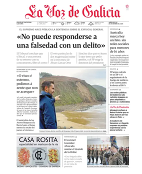 Cover of La Voz de Galicia (Pontevedra)