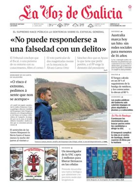 Cover of La Voz de Galicia (Santiago)