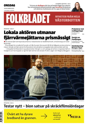 Cover of Folkbladet Västerbotten