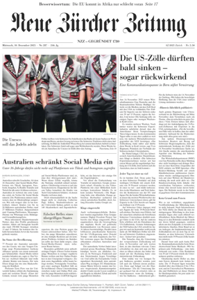 Cover of Neue Zürcher Zeitung
