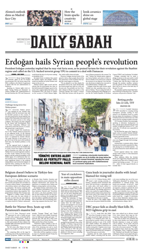 Cover of Daily Sabah (Turkey)