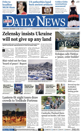 Cover of Hurriyet Daily News & Economic Review