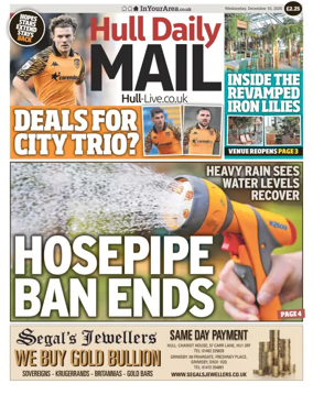 Cover of Hull Daily Mail