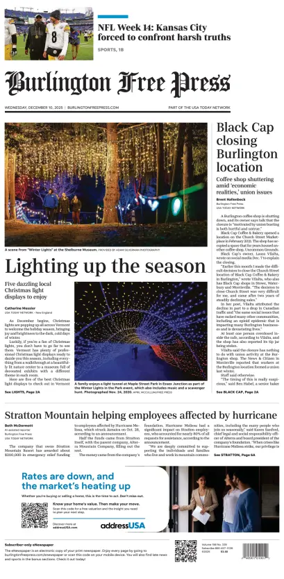 Cover of Burlington Free Press