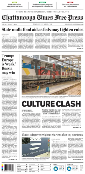 Cover of Chattanooga Times Free Press