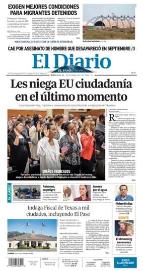 Cover of El Diario de El Paso
