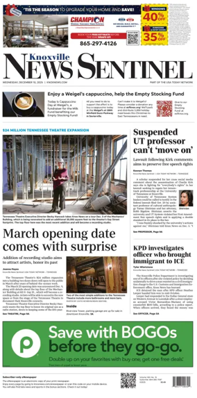 Cover of Knoxville News Sentinel