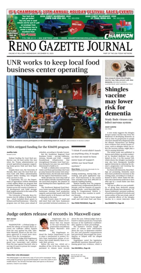 Cover of Reno Gazette Journal