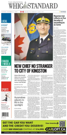 Cover of Kingston Whig-Standard