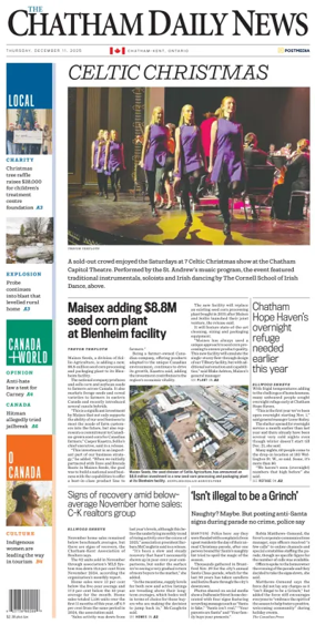 Cover of The Chatham Daily News