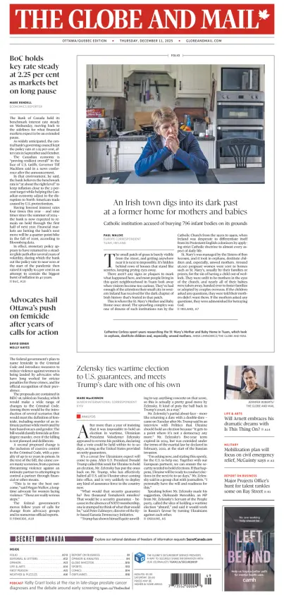 Cover of The Globe and Mail (Ottawa/Quebec Edition)