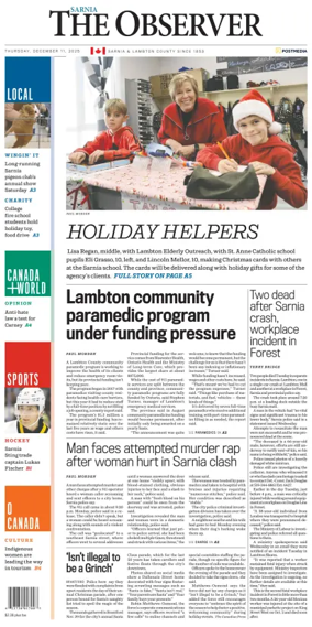 Cover of The Observer (Sarnia)