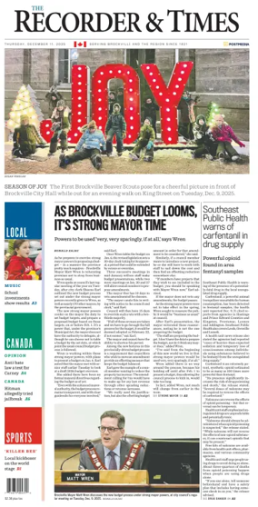 Cover of The Recorder & Times (Brockville)