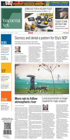 Cover of Vancouver Sun