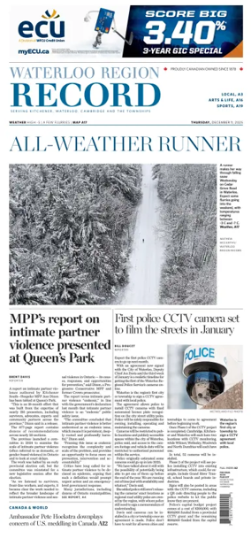 Cover of Waterloo Region Record