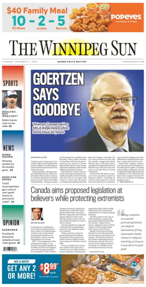 Cover of Winnipeg Sun