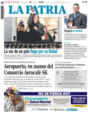 Cover of La Patria (Colombia)