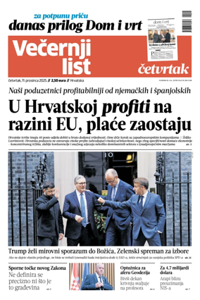 Cover of Vecernji list - Hrvatska