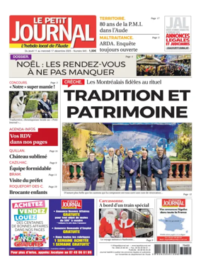 Cover of Le Petit Journal - L'hebdo local de l'Aude