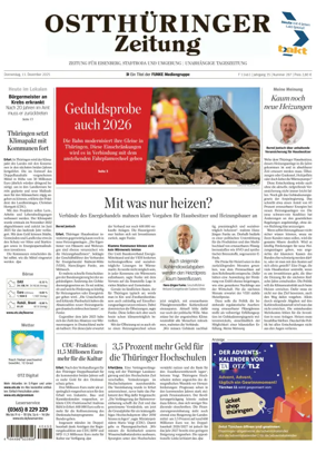 Cover of Ostthüringer Zeitung (Saale-Holzland-Kreis)