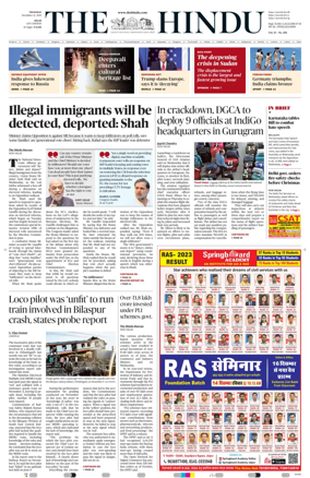 Cover of The Hindu (Delhi)