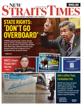Cover of New Straits Times