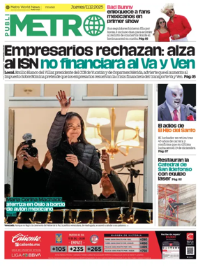 Cover of Publimetro Quintana Roo