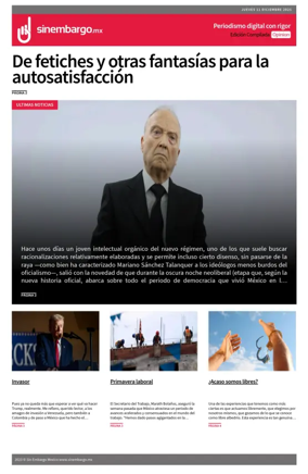 Cover of Sin Embargo Opinion